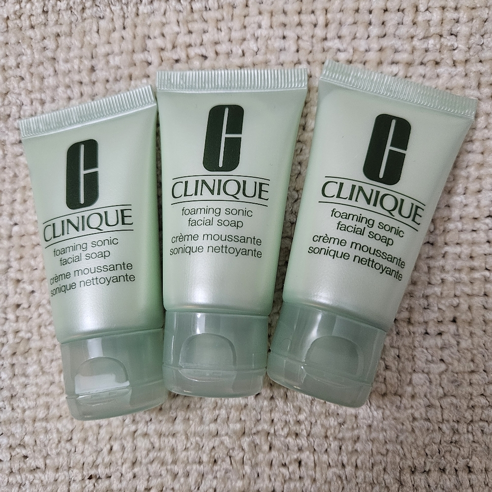 Clinique Foaming Sonic Facial Soap. Bundle of 3. 1oz Each - Green